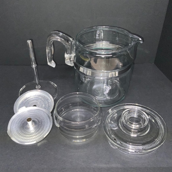 COMPLETE!  Vintage Pyrex Flameware Glass Coffee Stovetop Percolator 7759, 9 CUP - Picture 2 of 9